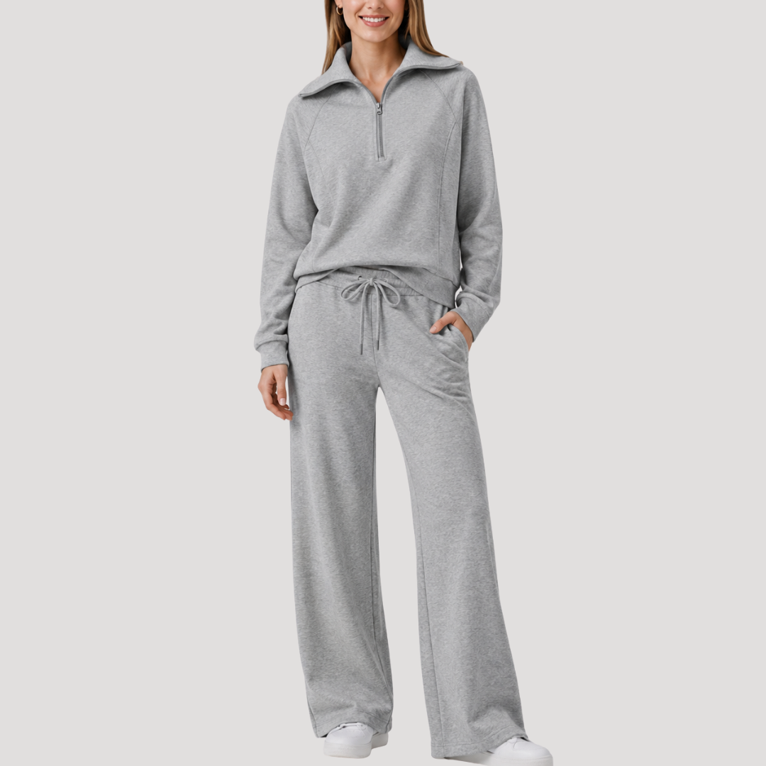 Maria Carmen | Completo Sportivo Donna Mezzo Zip con Pantaloni Larghi