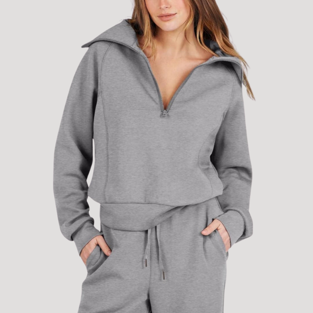 Maria Carmen | Completo Sportivo Donna Mezzo Zip con Pantaloni Larghi