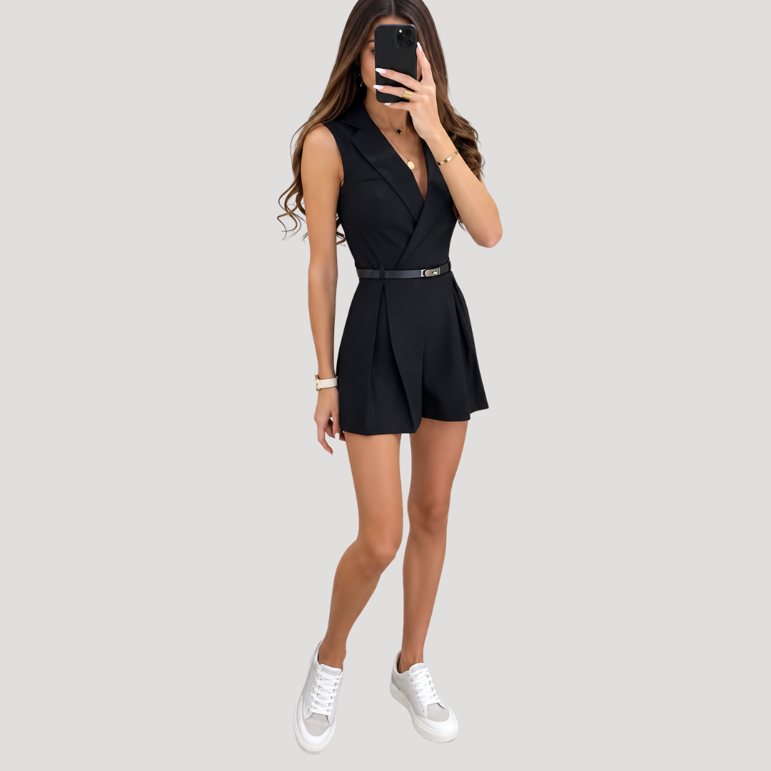 Livia | Combishort Donna Estivo con Cintura e Collo Camicia
