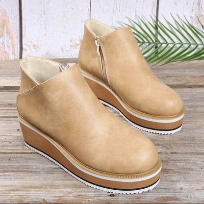 Selora | Stivaletti zeppa con zip laterale per donna