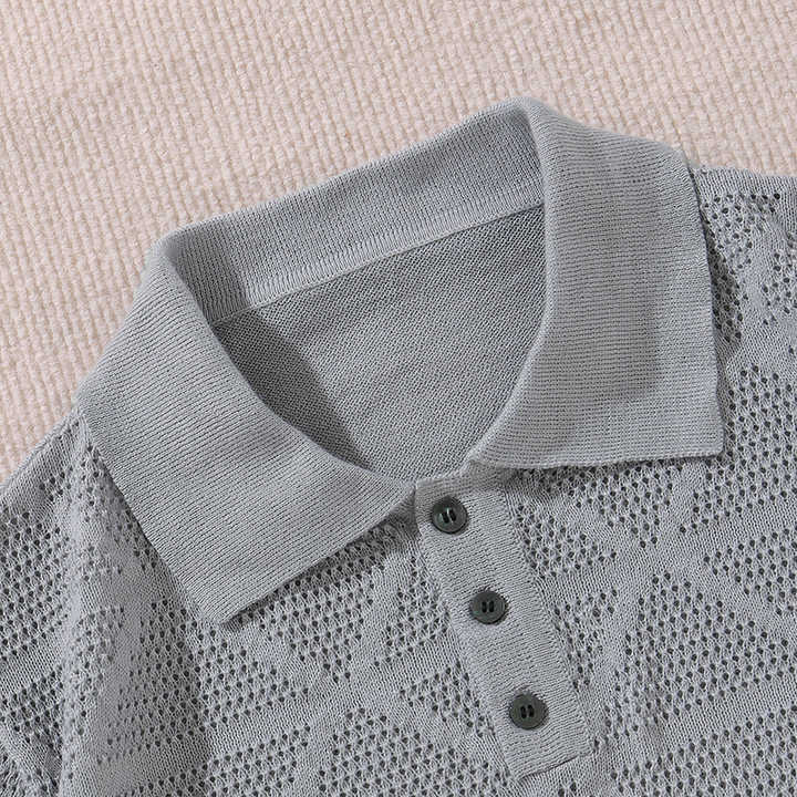 Vittorio | Polo in maglia traforata con bottoni da uomo