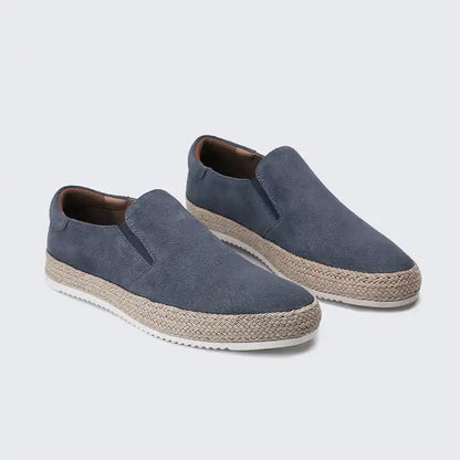 Gregorio | Scarpe slip-on effetto camoscio con bordo in corda da uomo