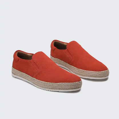 Gregorio | Scarpe slip-on effetto camoscio con bordo in corda da uomo