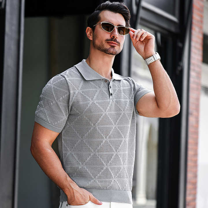Vittorio | Polo in maglia traforata con bottoni da uomo
