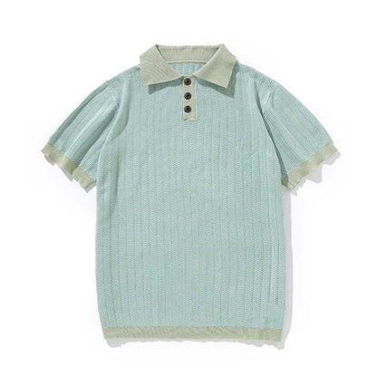 Walter | Polo a maglia traforata con colletto a contrasto da uomo