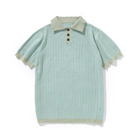 Walter | Polo a maglia traforata con colletto a contrasto da uomo