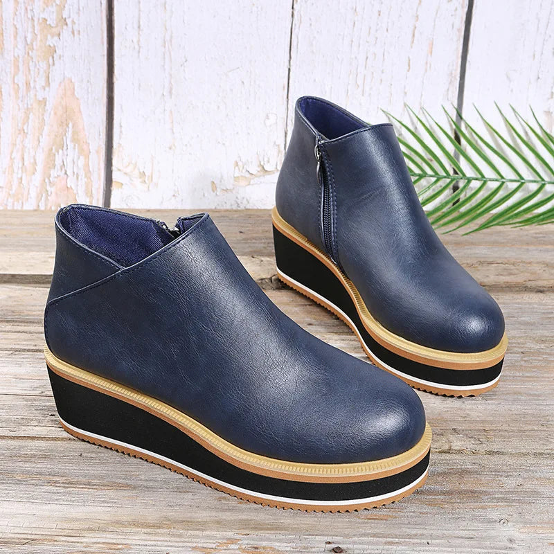 Selora | Stivaletti zeppa con zip laterale per donna