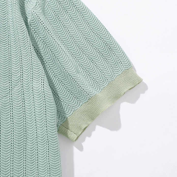 Walter | Polo a maglia traforata con colletto a contrasto da uomo