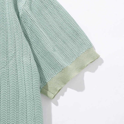 Walter | Polo a maglia traforata con colletto a contrasto da uomo