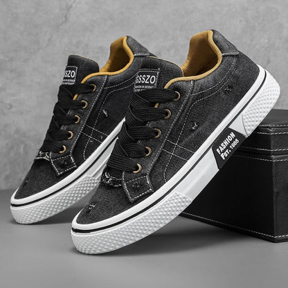 Piero | Sneakers basse in denim con lacci da uomo