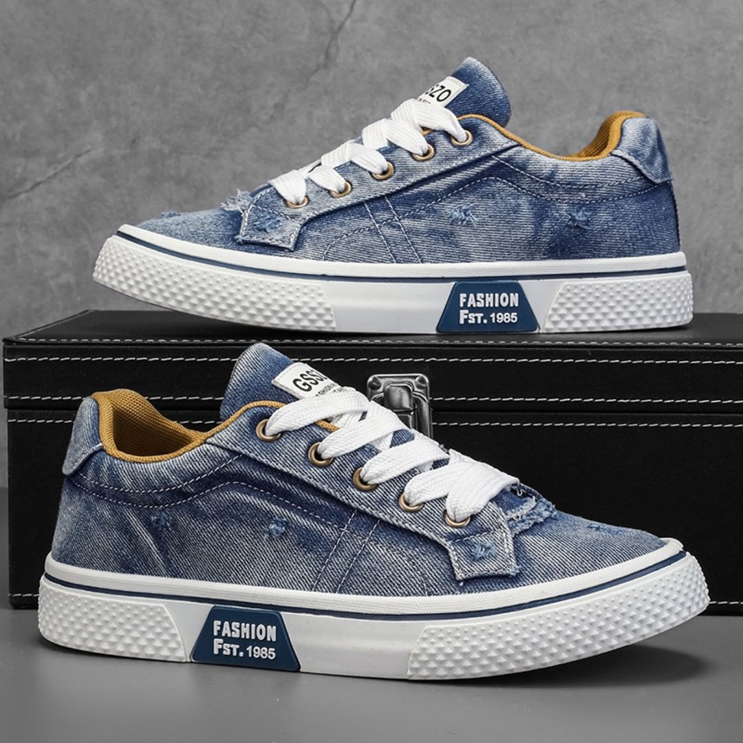 Piero | Sneakers basse in denim con lacci da uomo