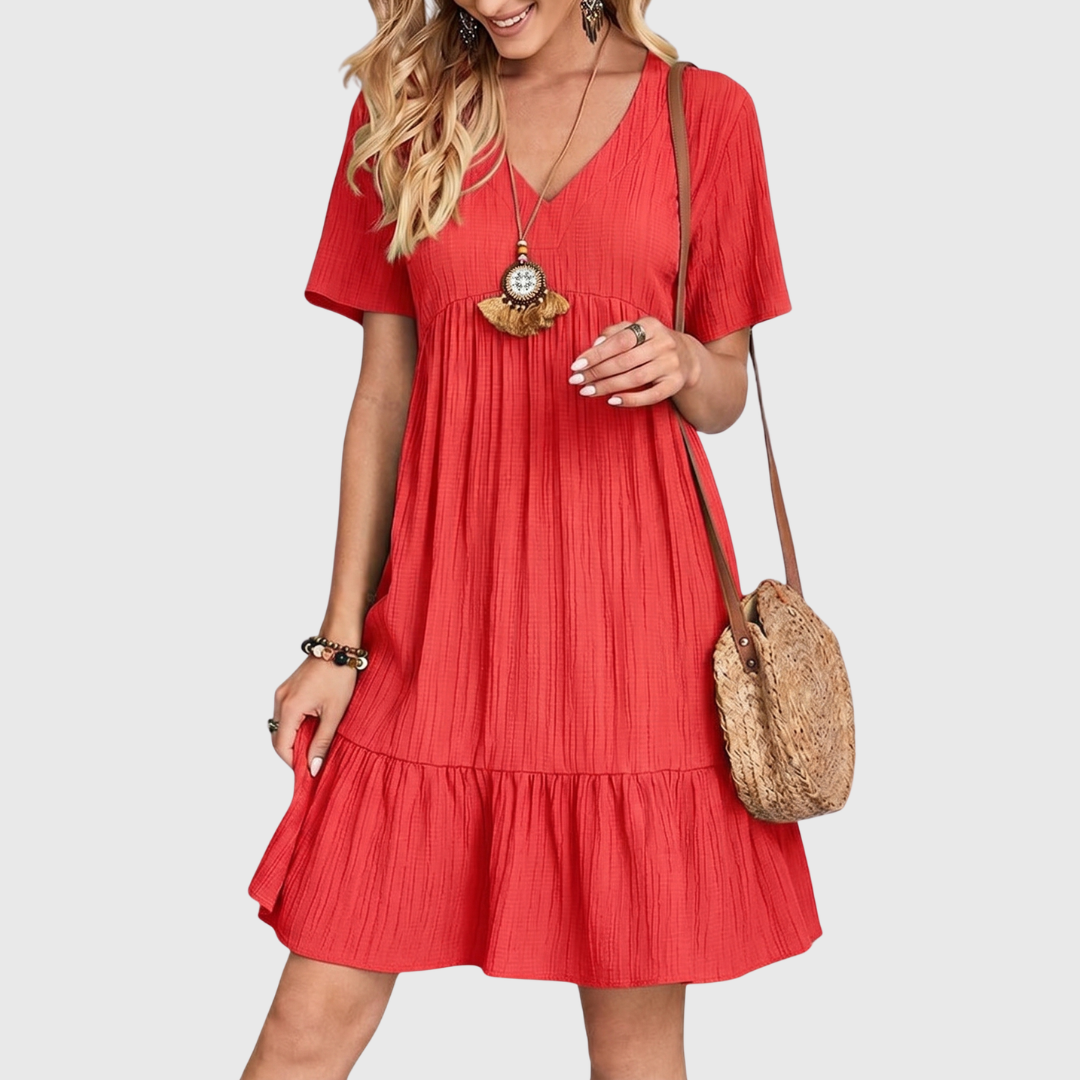 Celine | Abito Corto Donna Casual Vita Arricciata