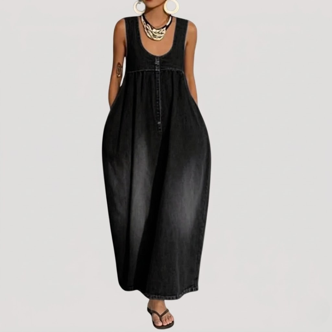 Babette | Abito Lungo In Jeans Fluido Donna Senza Maniche