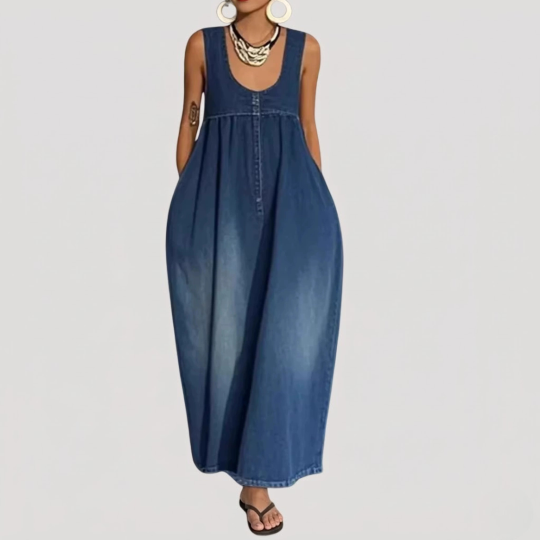 Babette | Abito Lungo In Jeans Fluido Donna Senza Maniche