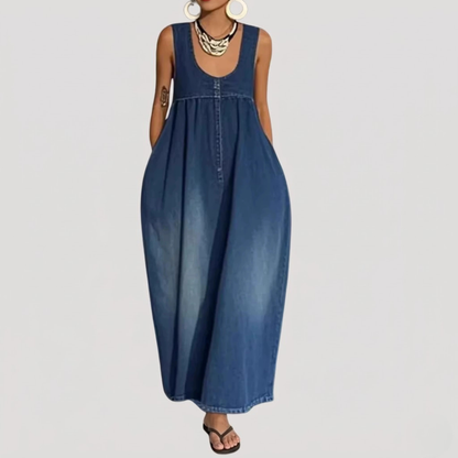 Babette | Abito Lungo In Jeans Fluido Donna Senza Maniche