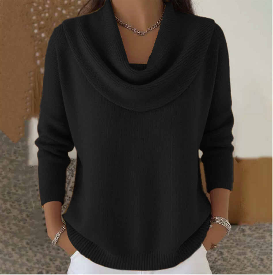 Gioia | Maglione con collo drappeggiato per donna
