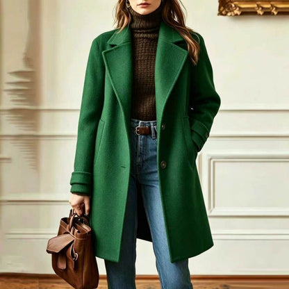 Isabella | Cappotto lungo con revers e chiusura a bottoni da donna