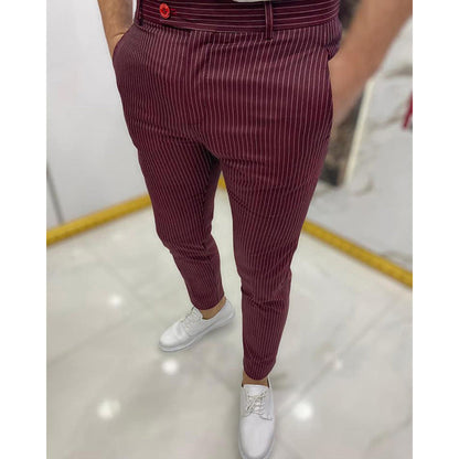 Giuseppe | Pantaloni slim fit a righe gessate da uomo