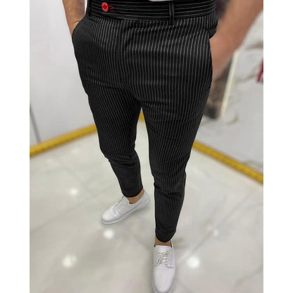 Giuseppe | Pantaloni slim fit a righe gessate da uomo
