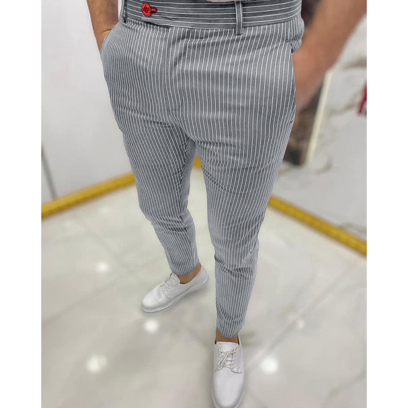 Giuseppe | Pantaloni slim fit a righe gessate da uomo