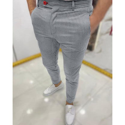 Giuseppe | Pantaloni slim fit a righe gessate da uomo