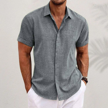 Leonardo | Camicia a maniche corte con colletto e bottoni da uomo