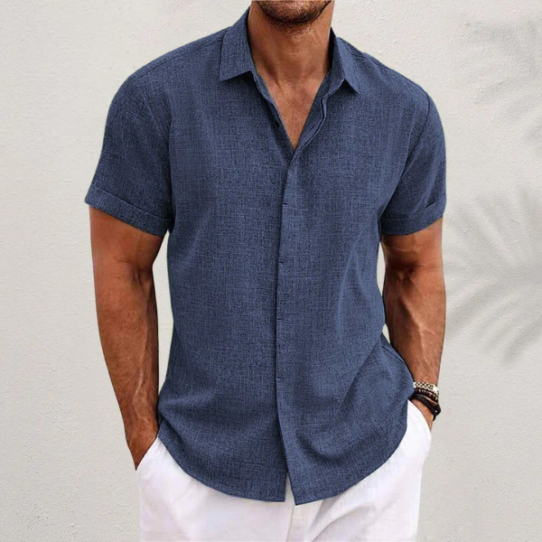 Leonardo | Camicia a maniche corte con colletto e bottoni da uomo