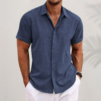 Leonardo | Camicia a maniche corte con colletto e bottoni da uomo
