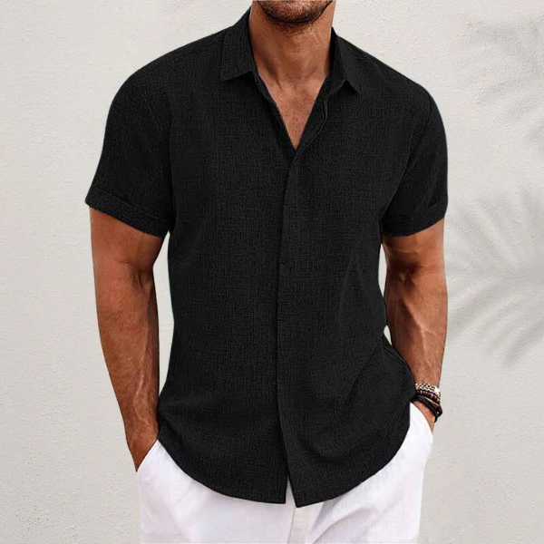 Leonardo | Camicia a maniche corte con colletto e bottoni da uomo