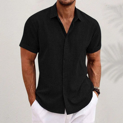 Leonardo | Camicia a maniche corte con colletto e bottoni da uomo