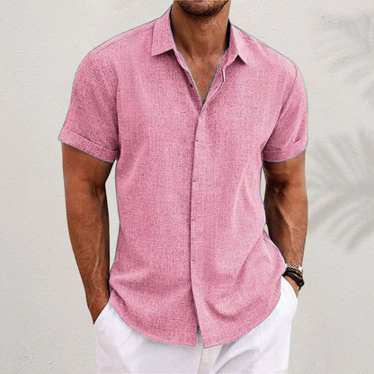 Leonardo | Camicia a maniche corte con colletto e bottoni da uomo
