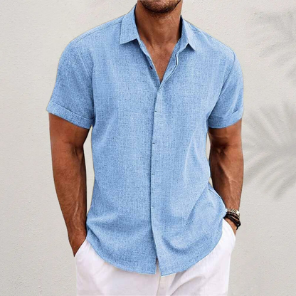 Leonardo | Camicia a maniche corte con colletto e bottoni da uomo