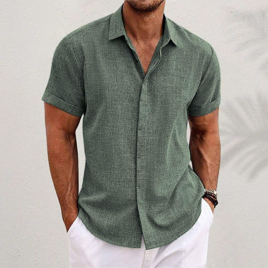 Leonardo | Camicia a maniche corte con colletto e bottoni da uomo