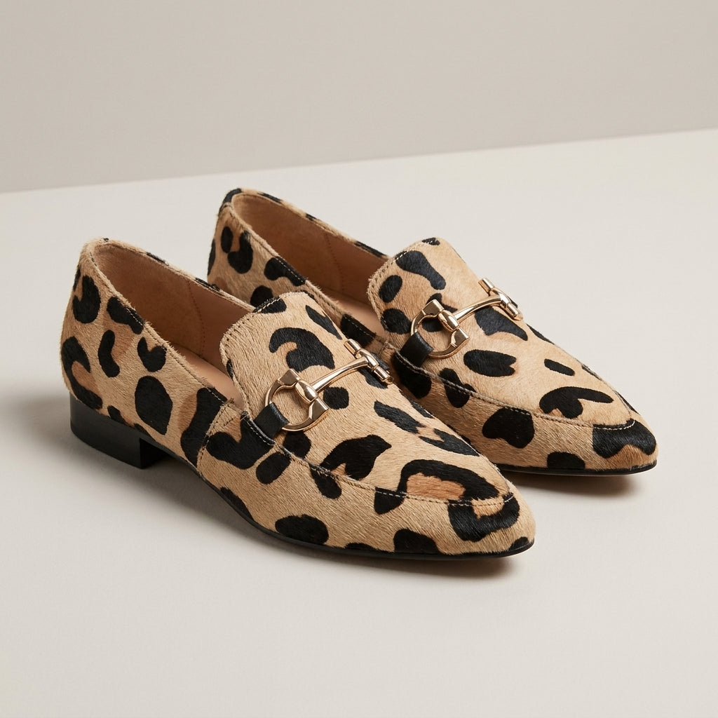 Olivianora | Mocassini leopardati con dettaglio in metallo per donna