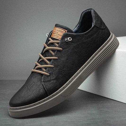 Ettorino | Sneakers basse stringate con suola a righe da uomo