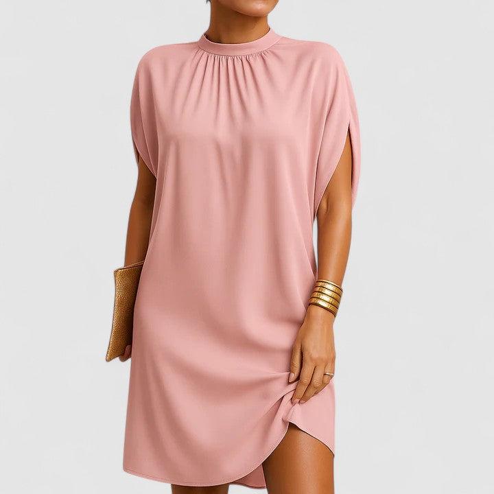 Vittoria | Abito Corto Donna Ampio Collo Arricciato Chic