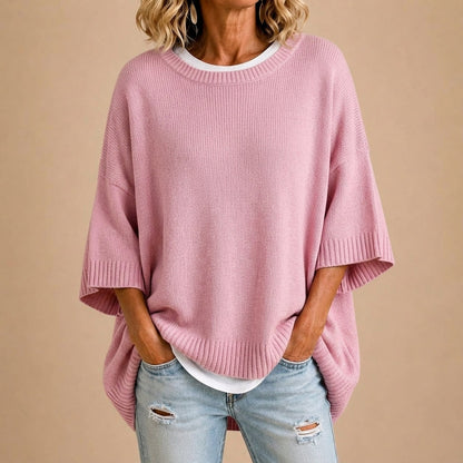 Stefania | Poncho in maglia a girocollo per donna