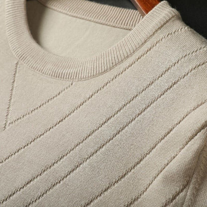 Angelo | Maglia a girocollo a maniche corte con motivo a V da uomo