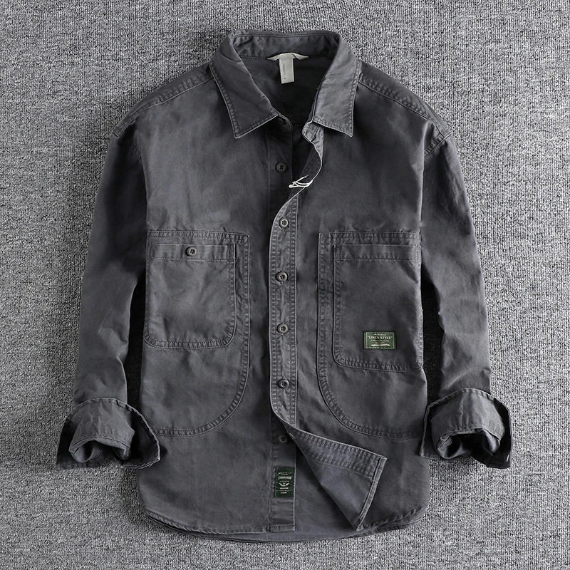 Corrado | Camicia da lavoro con tasche applicate da uomo