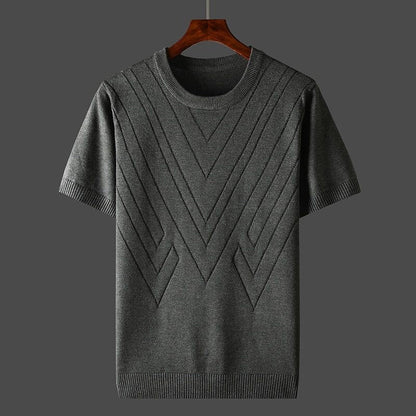 Angelo | Maglia a girocollo a maniche corte con motivo a V da uomo
