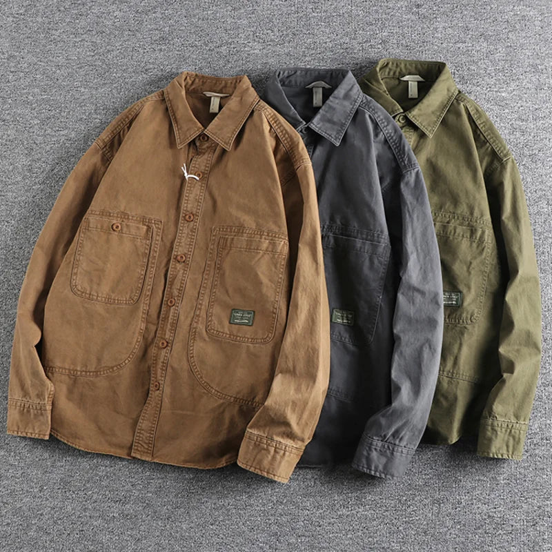Corrado | Camicia da lavoro con tasche applicate da uomo