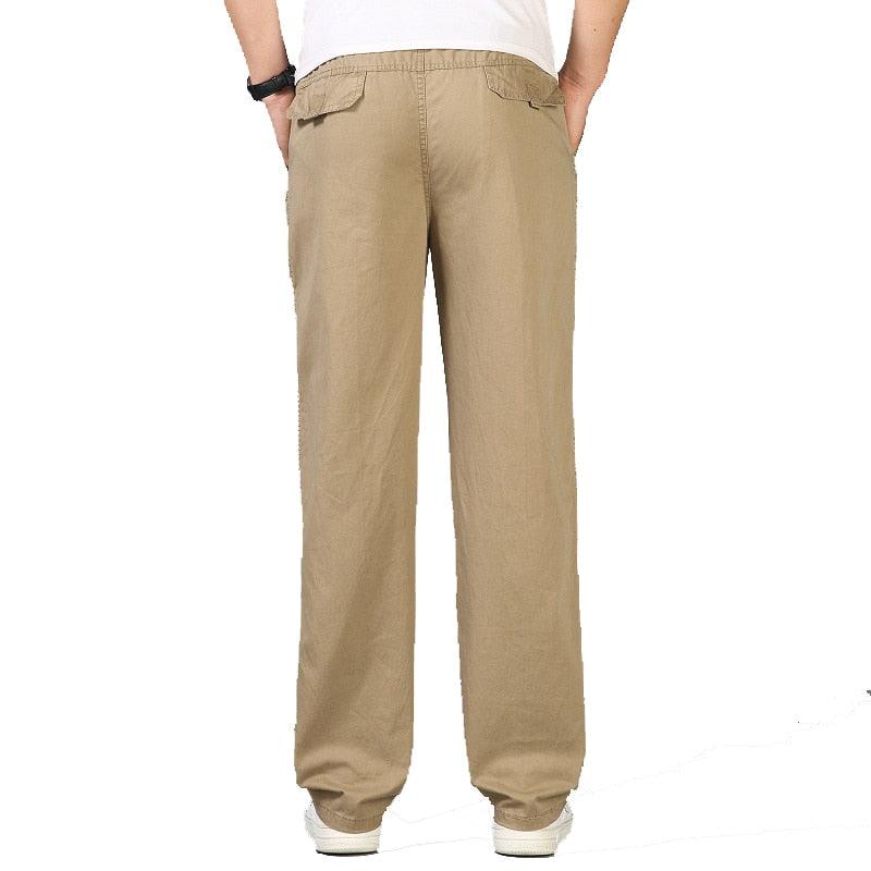 Cesare | Pantaloni dritti con elastico in vita e tasche laterali da uomo