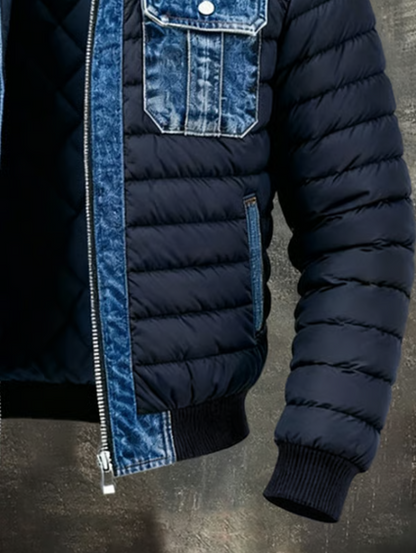 Raimondo | Giubbotto trapuntato con inserti in denim da uomo
