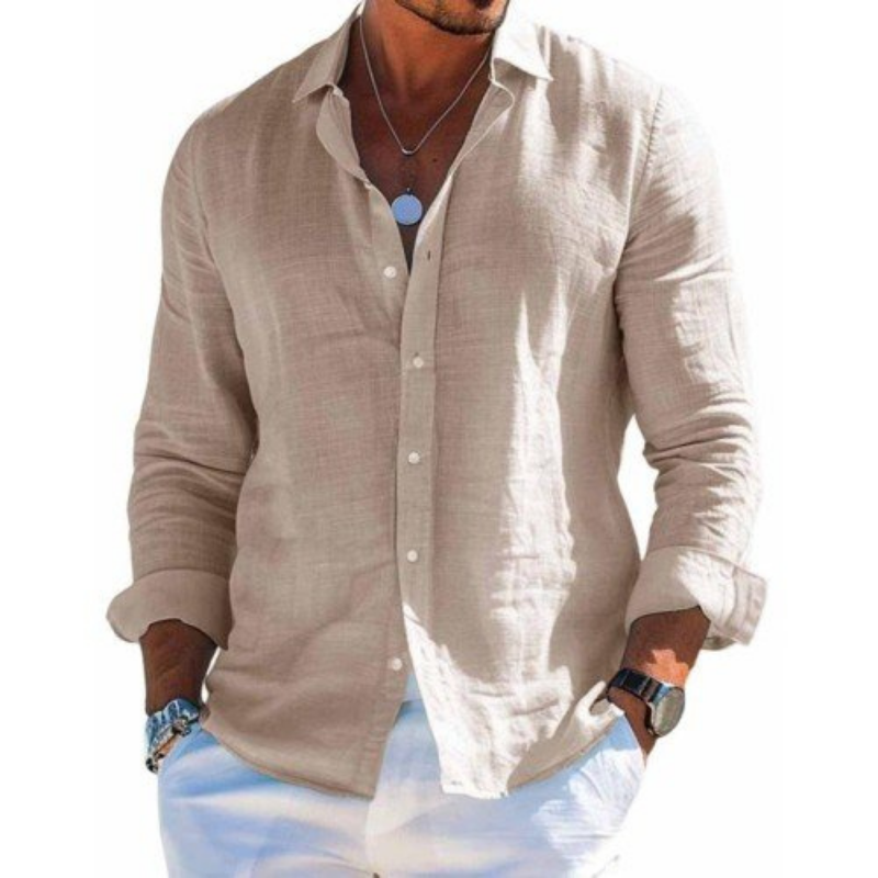 Alessandro | Camicia a maniche lunghe con colletto classico e bottoni da uomo