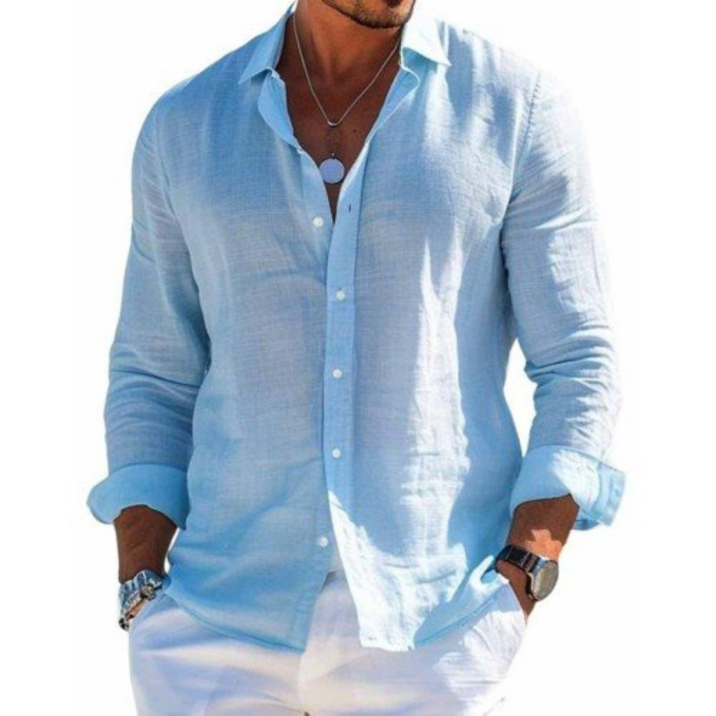 Alessandro | Camicia a maniche lunghe con colletto classico e bottoni da uomo