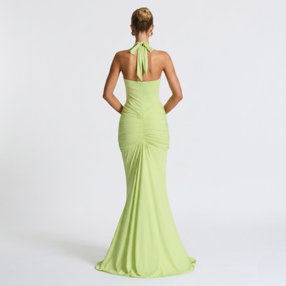 Mabel | Abito Lungo Collo Halter Schiena Nuda Elegante