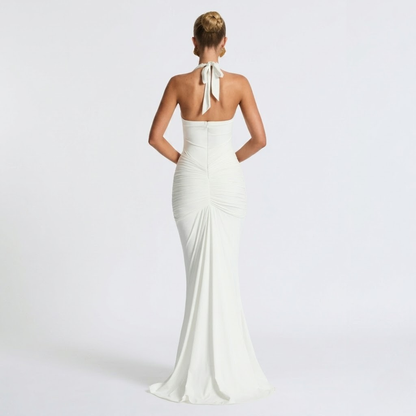 Mabel | Abito Lungo Collo Halter Schiena Nuda Elegante