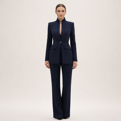 Vessalia | Completo sartoriale con blazer e pantaloni a gamba larga per donna