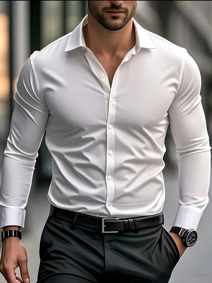 Vincenzo | Camicia a maniche lunghe con bottoni da uomo