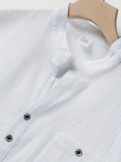 Giorgio | Camicia henley a maniche corte con taschino da uomo